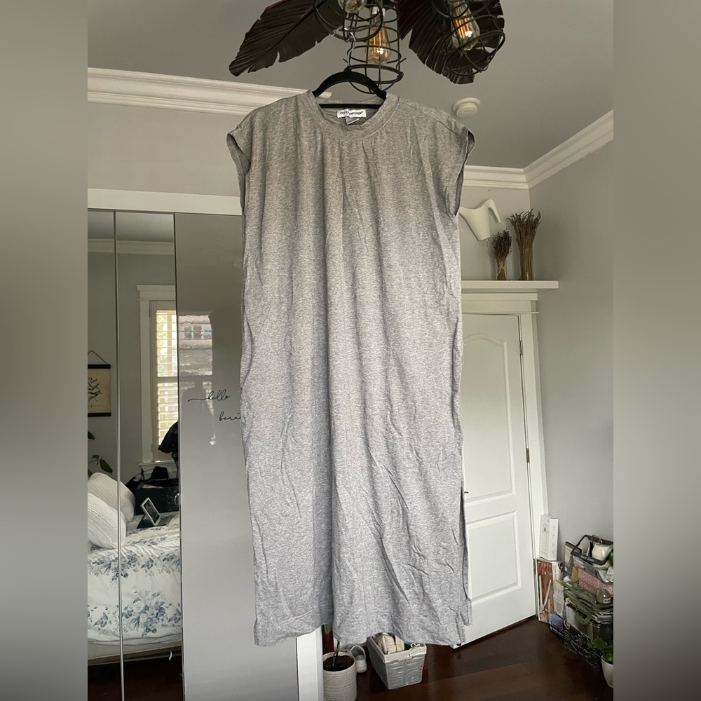 Cotton Emporium Heather Gray Midi Dress